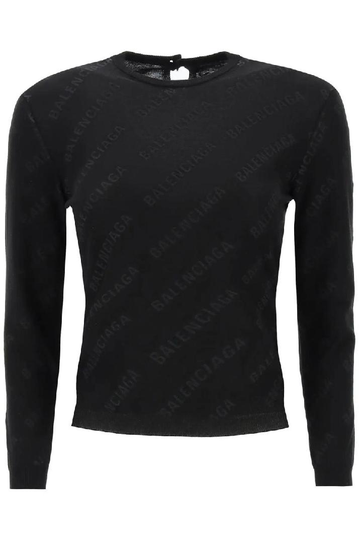 BALENCIAGA발렌시아가 여성 스웨터 crew-neck sweater with logo all-over