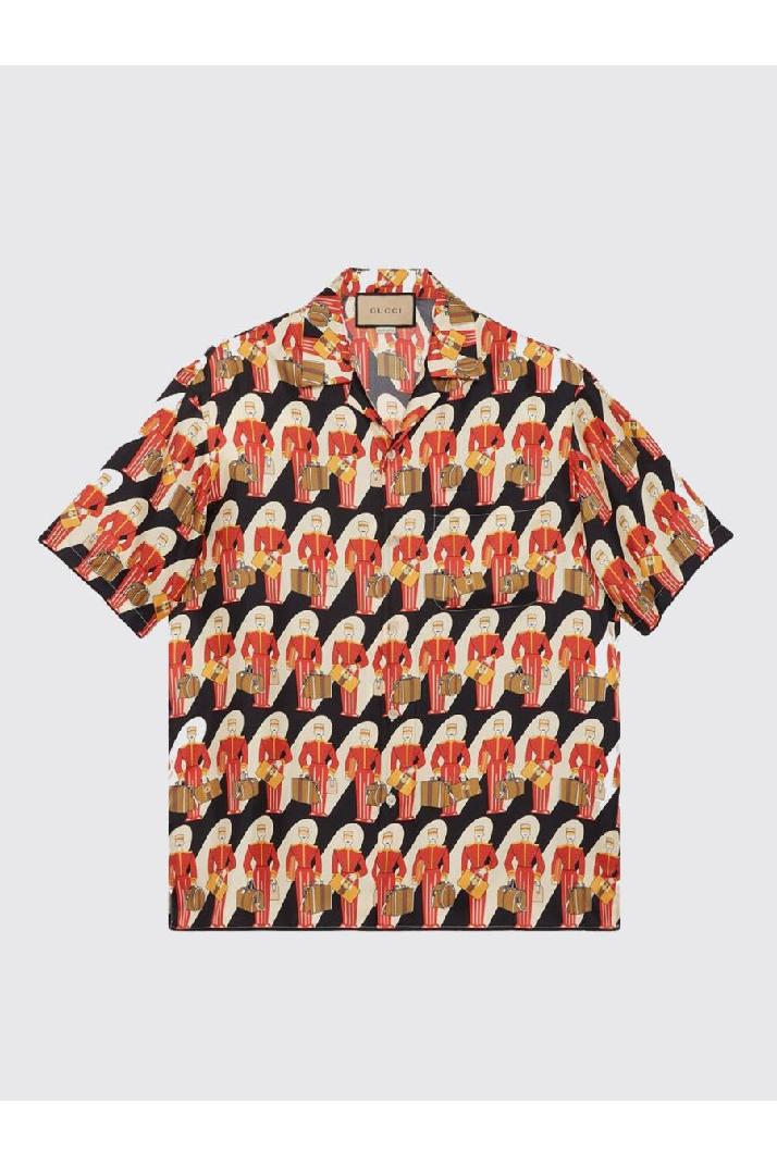 Gucci구찌 남성 셔츠 Gucci shirt in silk twill with all-over graphic print